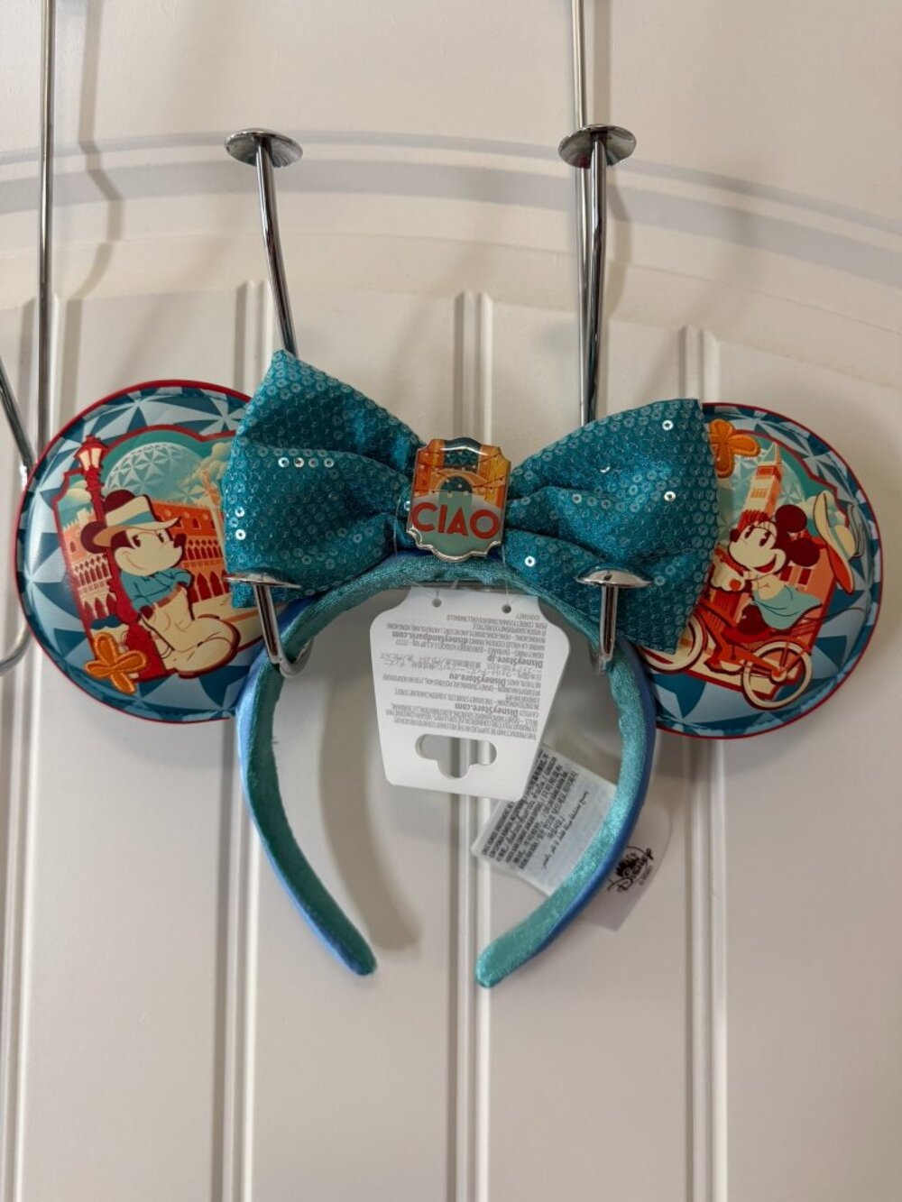 Disney EPCOT Italy Ciao Mickey Minnie Sequin Ears NWT